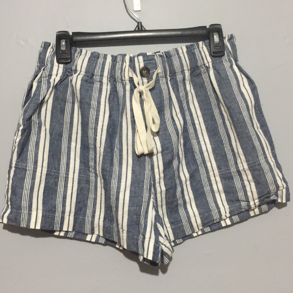 Forever 21 Striped Shorts linen cotton blend sz M